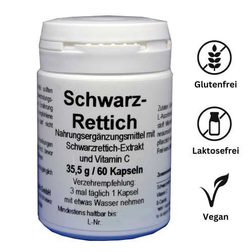 Schwarzrettich Kapseln – Natürliche Unterstützung für Verdauung & Wohlbefinden
