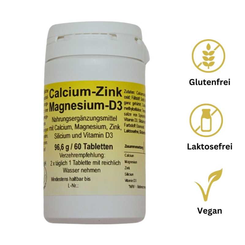 Calcium-Zink-Magnesium-D3-Tabletten - 60 Tabletten