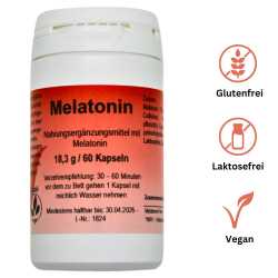 Melatonin Kapseln 1mg - 60 vegane Kapseln